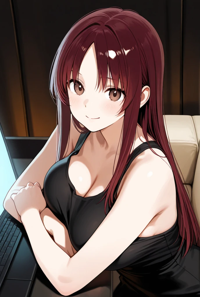 (perfect ???????),(8k,masterpiece:2.0,megami magazine:1.4,best quality, ultra high resolution, ultra-detailed,beautiful illstration),(natural side lighting, movie lighting),nature,(two arms,two hands,two regs,five fingers),1 woman,20 years old,(long hair:1.8,dark brown hair,gleaming skin,red eyes,drooping eyes,big eyes,drunken eyes,beautiful detailed eyes),muscular,two huge breasts,sagging breasts,abs,