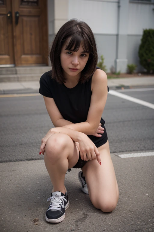 Japanese junior high school girls A neat and very cute masterpiece natural atmosphere boyish Shortcuts Front angle looking at the camera whole body Completely naked nude Stand upright