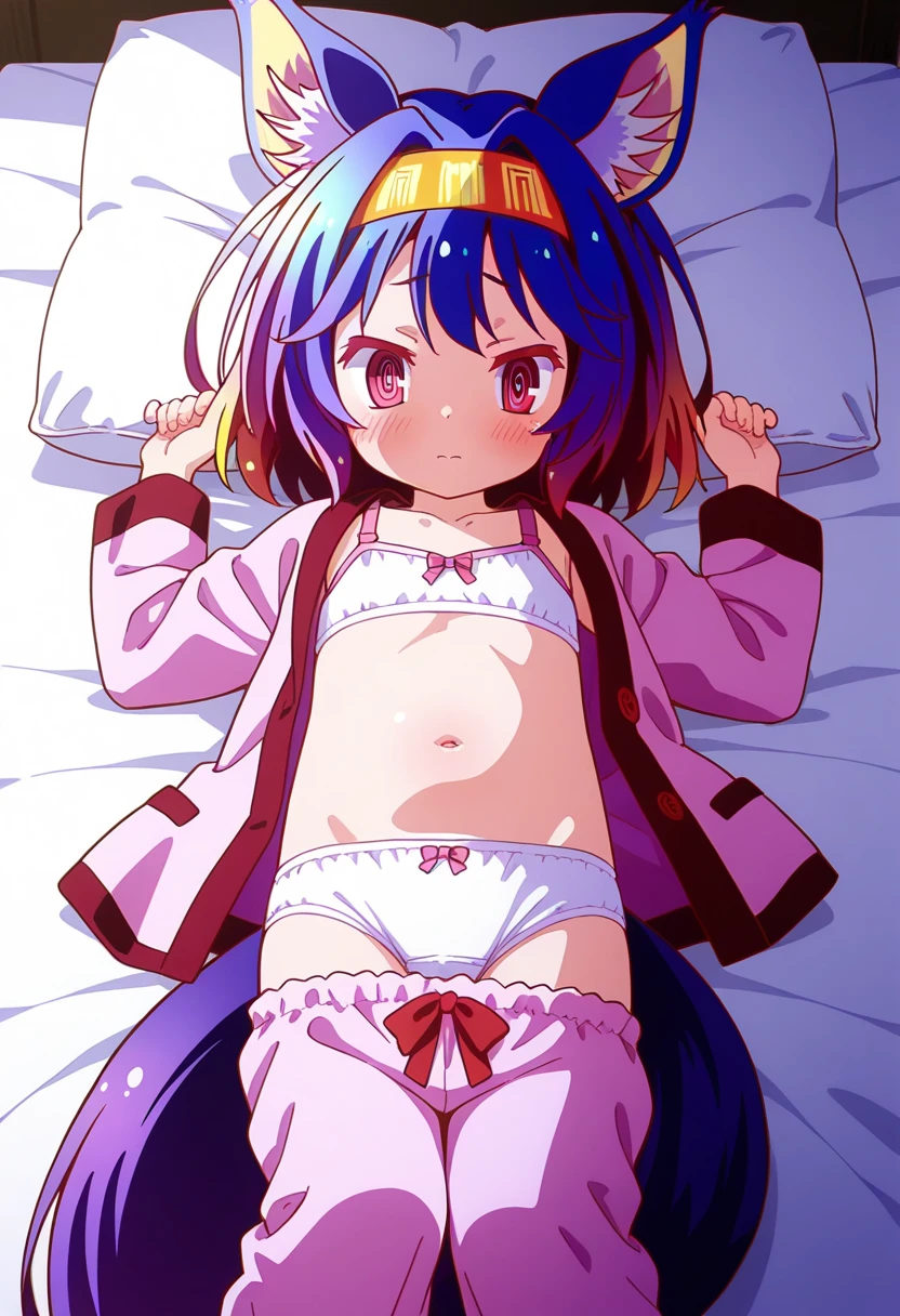 A sleeps in bed, eyes closed, mouth open, in the vagina, semen overflowing from the young woman's genitals, miniskirt, shaved pussy, undressed to reveal breasts, legs raised, panties white, uterus