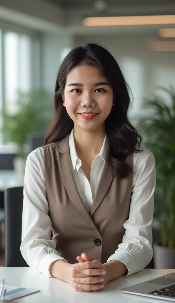 smiling woman sitting at a table with a glass of wine, mai anh tran, nivanh chanthara, inspired by Ruth Jên, phong shaded, vietnamese woman, by Ruth Jên, professional profile picture, hoang long ly, professional picture, hoang lap, quy ho, dang my linh, photo of a woman
