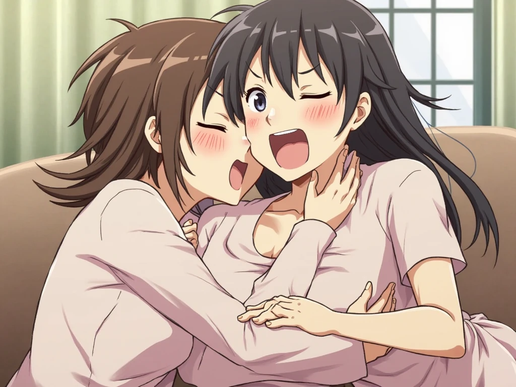 ((ahegao)),((Nude)),((loli)),((Pedo)),((Young Girl)),((Kindergarteners)),((Young Girl)),girl,((Hyottoko blowjob)), ((Vacuum Fellatio)),((Spread pussy)),black long hair, anal, man, penis, grab hip, anal sex, vagina, legs up, hold knees, bottomless, close eyes, troubled eyebrows, {best quality}, {very aesthetic}, {ultra-detailed}, {best illustration}, nsfw, orgasm, bed room