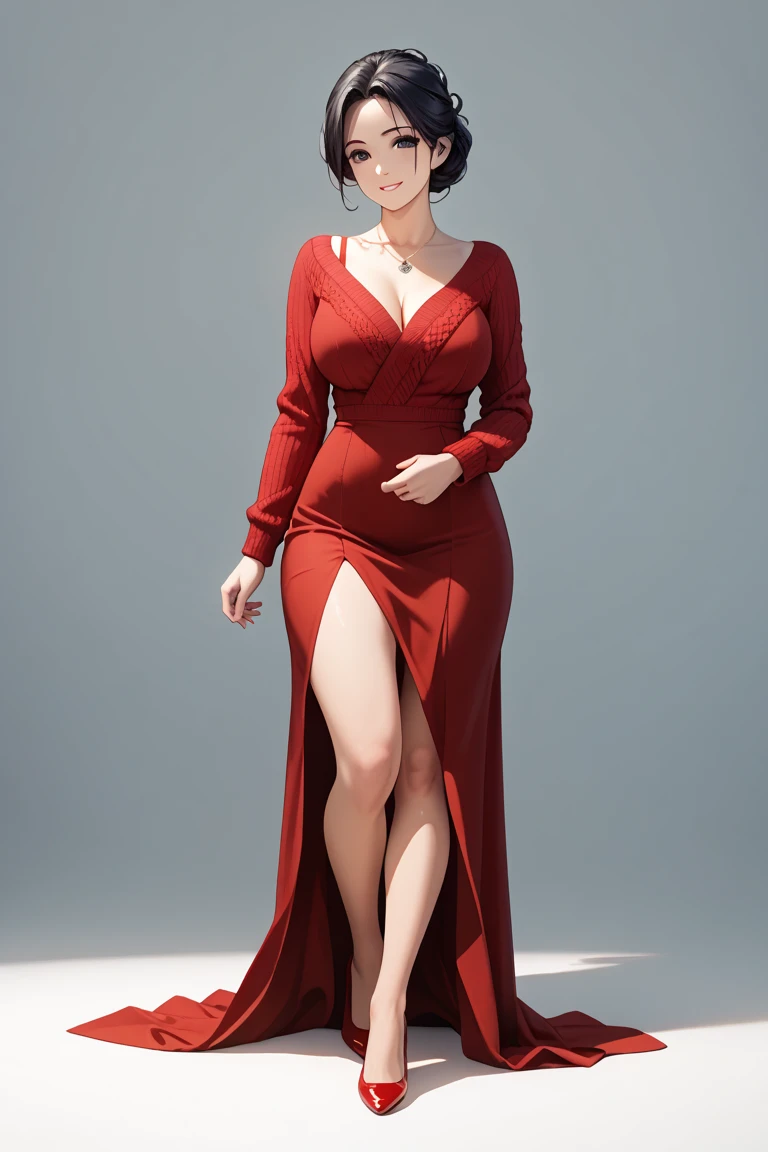 ((best quality)), ((masterpiece)), (detailed), perfect face, beautiful, mother-in-law, Asian-Indonesian , Agreeable, Transparent midi dress with hood , In the black room, fascinating expression, Chubby body, nice body, milf chubby, Chinese-Indonesian. whole body, big arms, wide hips , Wear sneakers, Bob Hairstyle, baby face , Chubby cheeks, 45 years old, plump and tall woman, plump thighs 
