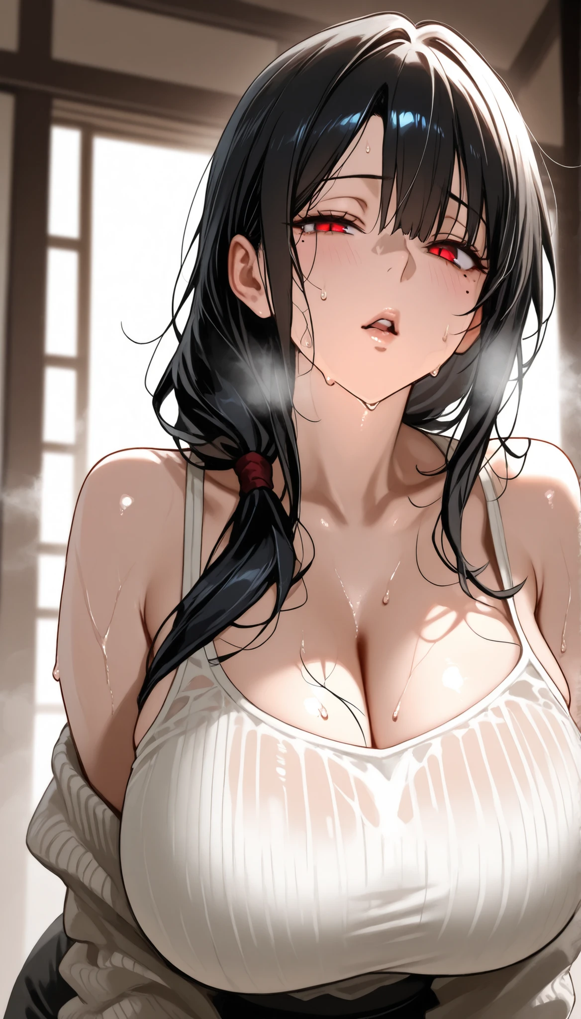 Beautiful mature heroine got fuck, cheating, sex, lingerie, cum drip, ntr, big black man, milf, anime style, defeated, mating press, selling body,