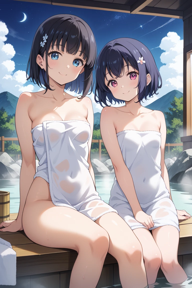 Highest quality,masterpiece,Completely naked,Trimmed pubic hair,Dark hair color,Nipples,Pussy,Homeroom teacher,Elementary school field trips,Taking a bath with elementary school students,smile