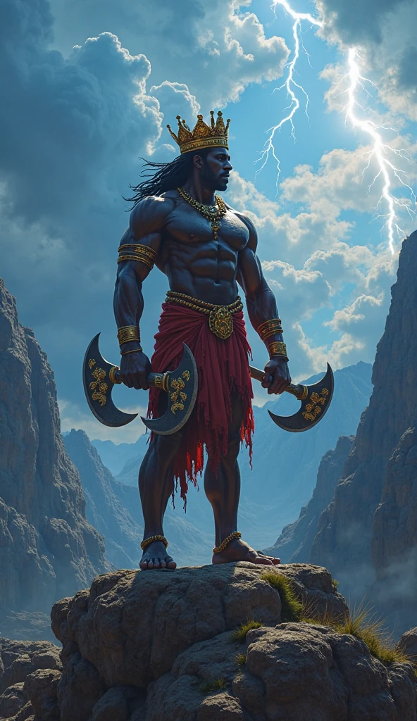 a Centaur, black, Dreadlocks, Toned Muscles, Hold a large crossbow, expensive, full house, Cool silhouette, superhuman power, Strong Will, Impact with flame spark, shock wave, dark background,