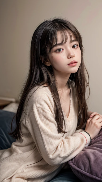 cute girl, beautiful girl, , cute clothes, bed, organization