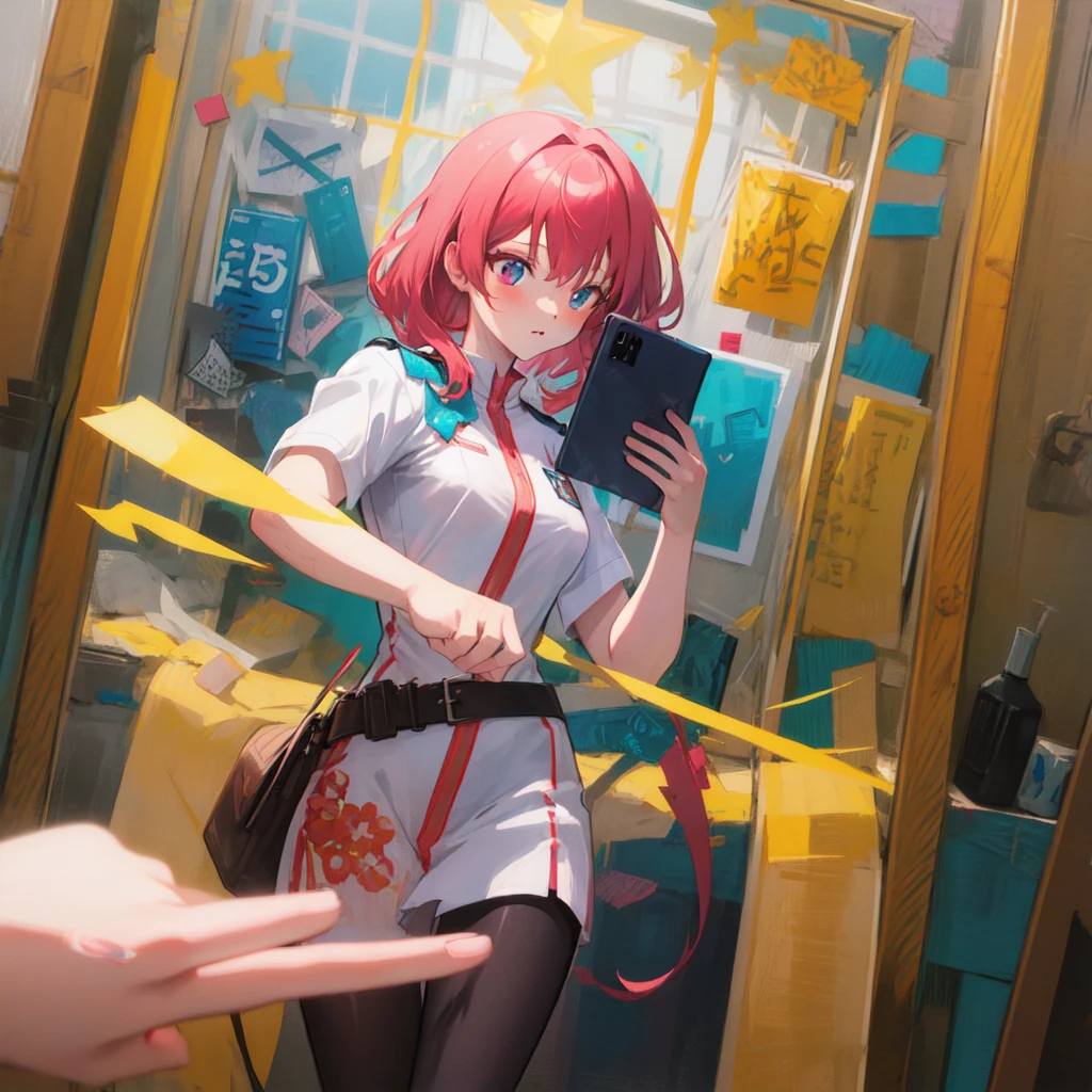 NSFW, Yuzu, blue archive, 1girl, classroom, stuck in locker, standing, nude, embarrassed, vagina, , locker, classroom,