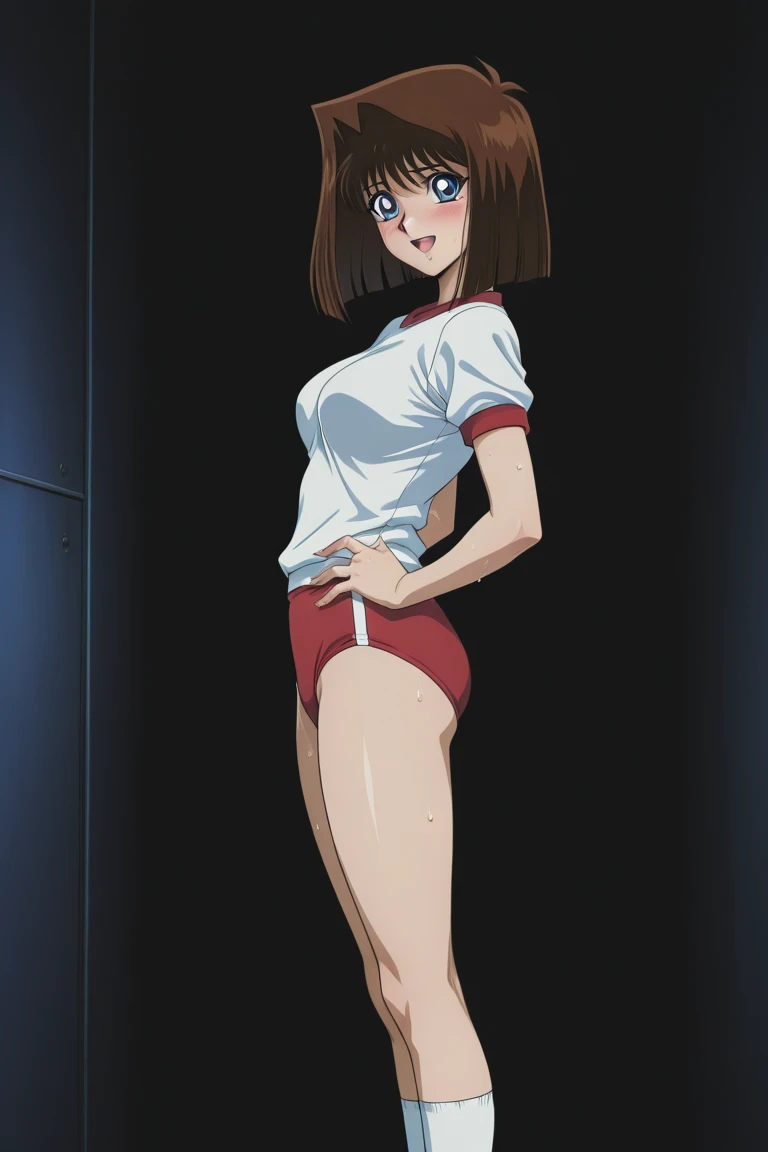 YS, 1girl, solo,, hairband,looking at viewer, perfect quality, good quality, masterpiece, HDR, UHD masterpiece, expensive quality, very_expensive_solve, big_file size, full color,(completely nude:1.2),pussy,niplles,flat chest,bed room,