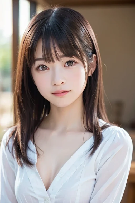 (8k、Raw photo、highest quality、masterpiece:1.2)、(Realistic、Photorealistic:1.37)、Ultra-detailed、超A high resolution、1 girl、Seeing the viewer、Beautifully detailed face、Laughter、narrow、(Narrow waist) :1.3)、See-through lace dress、Beautifully detailed skin、Skin Texture、Floated hair、Professional Lighting、