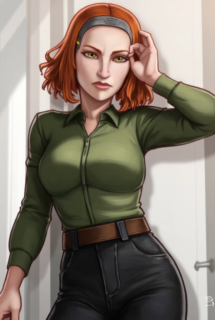 Young Hermione from Hogwarts, With a rude look,wearing a sexy black turtleneck,black skinny leggings, High Black Shoes, black belt on the waist,black choker around the neck, Poses passionately rolling her eyes and sticking out her tongue,Drooling, located at Hogwarts