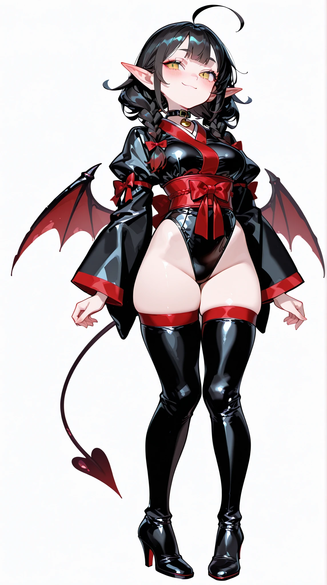 Highly detailed, erotic seductive female with horns, tight shirt, (busty, are so big that shirt keeps popping, red hair), face centered, focused face, intricate eyes, solo demon girl, full body, palace setting infernal, highlight the demon girl, queen of hell