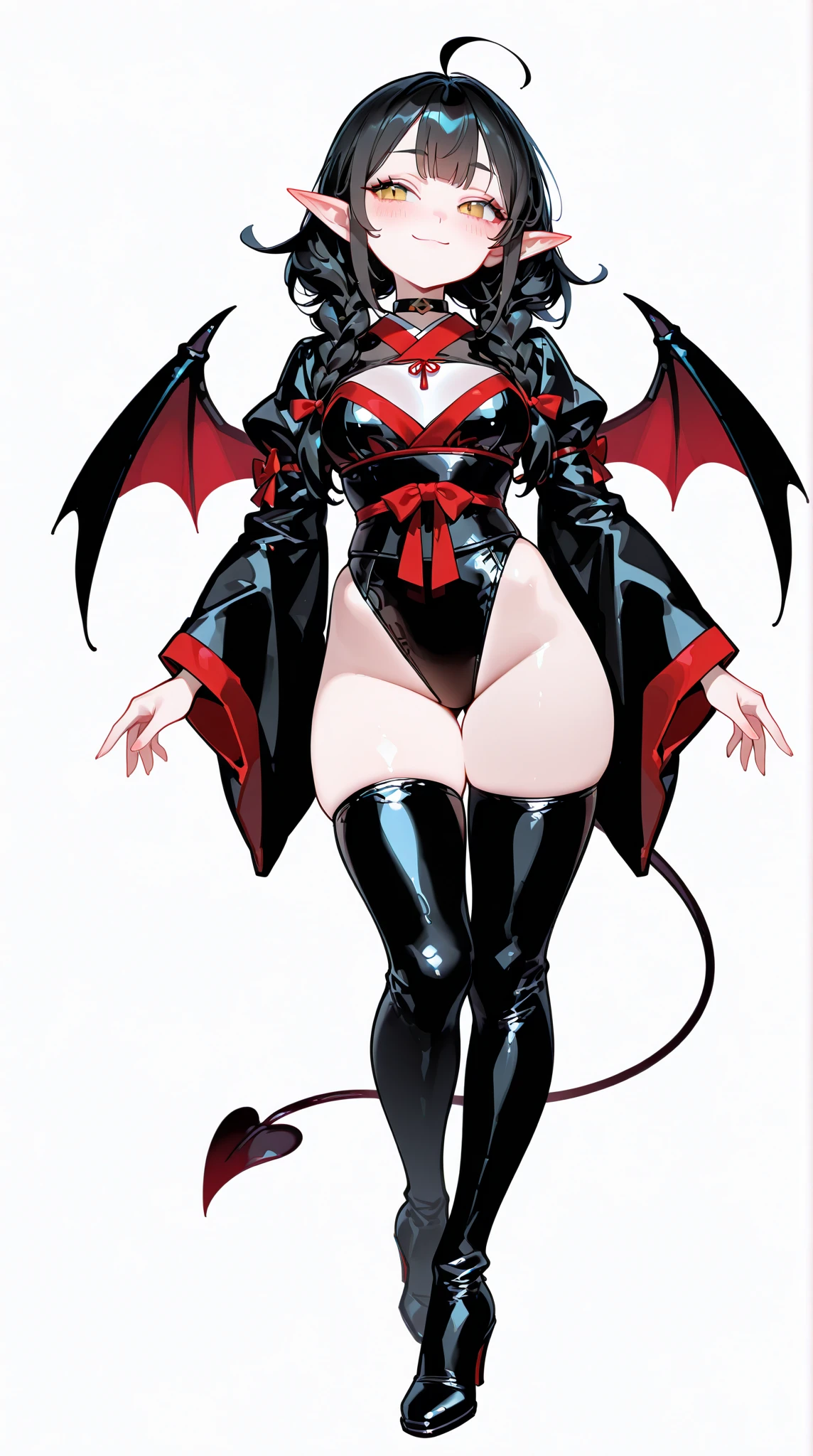 Highly detailed, erotic seductive female with horns, tight shirt, (busty, are so big that shirt keeps popping, red hair), face centered, focused face, intricate eyes, solo demon girl, full body, palace setting infernal, highlight the demon girl