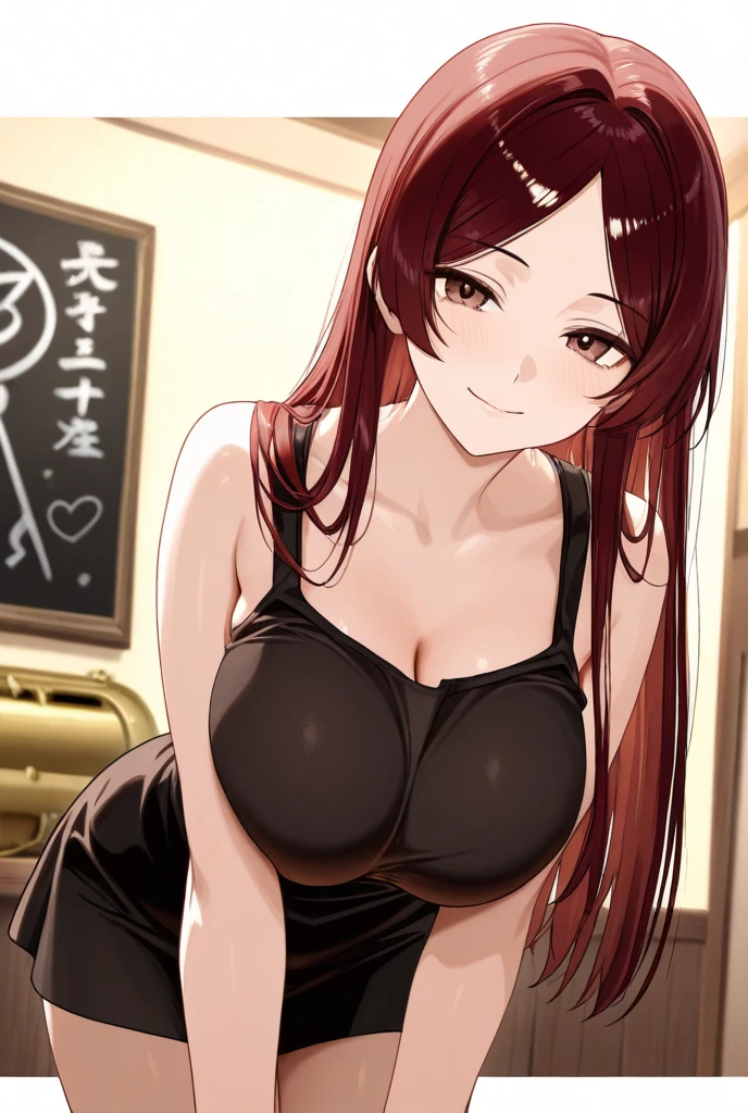 kyoko, headpones around neck, bangs, brown eyes, long hair,brown hair, seductive smile, mall, shopping center,indoors, blush, lipstick, jewelry, earrings, Hot girl, baddie, mean girl, sensual, attractive, masterpiece,high quality,4k, bare shoulder,belly,crop top,holding pistol,cleavage,casual dress, bar background, inside bar, indoor,smile, open mouth, (nsfw) not safe for work, evil expression, exposed belly, exposed navel, exposed midriff, exposed lower belly, crop top overhang, underboob,jacket, unbuttoned jeans , low rise black jeans, Low rise jeans, Low rise jeans with open fly, navel piercing