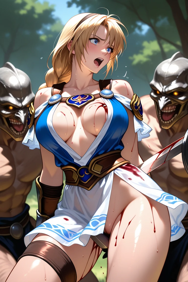 cut
{Browsing Caution}, (1 Mature, Muscular female paladin,Age 25,Place your arms behind your head,Gorgeous Paladin Armor,Arm guard,Leg guards),(A female paladin surrounded by three male goblins),(A violent goblin in heat),Outdoor,(weak々Kneeling deeply,Surrender),(anger,Are crying:1.2),(Gorgeous Necklace,jewelry, bracelet),Big Breasts, Pink nipples、naked、I can see your chest、Portraiture、(Have sex,Vagina Penis),On the bed,Cowgirl,Hotel,(Blushing and grinning),pubic hair,(Wet cat:1.3),(Sweaty),(Creampie,Cum in pussy:1.2),(I can see your chest)、((Nipples are visible))、
