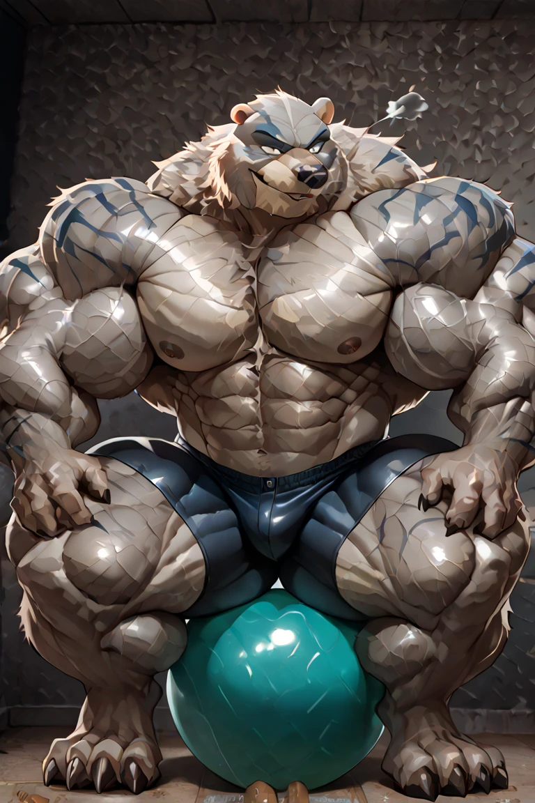 furry, anthro, male, ((Duo:2.0)), (Anthro Top BlackWolf sniff armpit) , (Armpit up in standing position:2.0),(Worship :1.5), huge body,(cute:1.8)
(((((by luwei, by rossciaco, by kumayaki)))by null-ghost, by estper, by sollyz, by takemoto_arashi, by milkytiger1145)) (by bakemonoy, by istani, by hyaku:0.5)
(((high detail:1.2, absurd res, good anatomy, eye highlight)))
(mature, masculine,Bodybuilder,strong pecs,vascular veins,huge pecs, manly, handsome, very smug smirk,),(bulging (biceps:1.5), bulging triceps, massive lats:1.5),(Flexing, Revealing Abs),((detailed eyes, black thick eyebrows)),
nude, nsfw, ((face focus, Grin face, open mouth)) (saliva, bodily fluid)
blush, ((bedroom eyes, narrowed eyes)),
indoors, bedroom
((looking at viewer)), (((Front angle view)))), ((erect penis)),(Hyper long penis:1.4)),(Cum), (Thick cum), Sniff Armpit, (Nake:1.7), (<3:1.4), (Visible Abs),(Sixpack), (Swoll), (Hyper Muscle),(Scar on face: 1.8),Double Bicep pose, Reveal armpit.