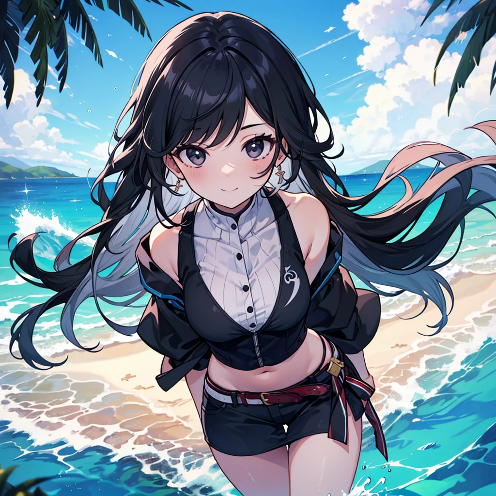 Black Hair、Shortcuts、Swimwear、beautiful girl