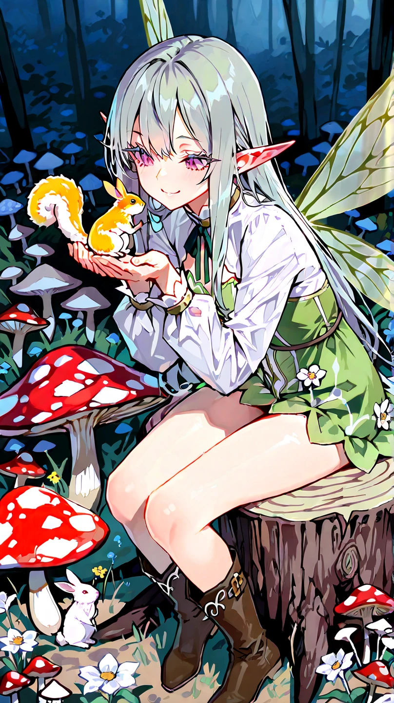 a beautiful nude 20 year old blonde woman with big messy hair, reaching for a glowing mushroom, sitting on a giant glowing mushroom, fantasy art style, cartoon vibrant, cute detailed digital art, colorful digital fantasy art, digital fantasy art ), glossy digital painting, pastel vibrant