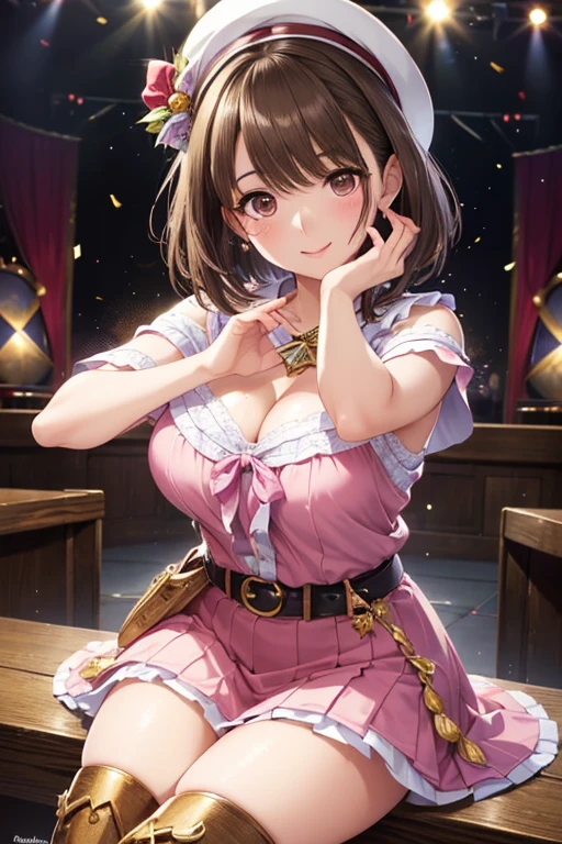 (Sexy dance show:1.2),(show off Micro Panties,skirt lift up by self:1.5),A special week \(umamusume\),Excellent anatomy, masterpiece, Highest quality,Realistic, hyperRealistic, 16k hdr,(blush,smile:1.2),(Live Stage:1.3),(The gorgeous costume is visible through:1.2),Stage Costumes,Horse tail,Ultra mini skirt,Micro Panties,Clear Page,Erect nipples,Sweat,Large Breasts,Upper Body,Strong winds,Camel Toe,(Spread your legs:1.2)