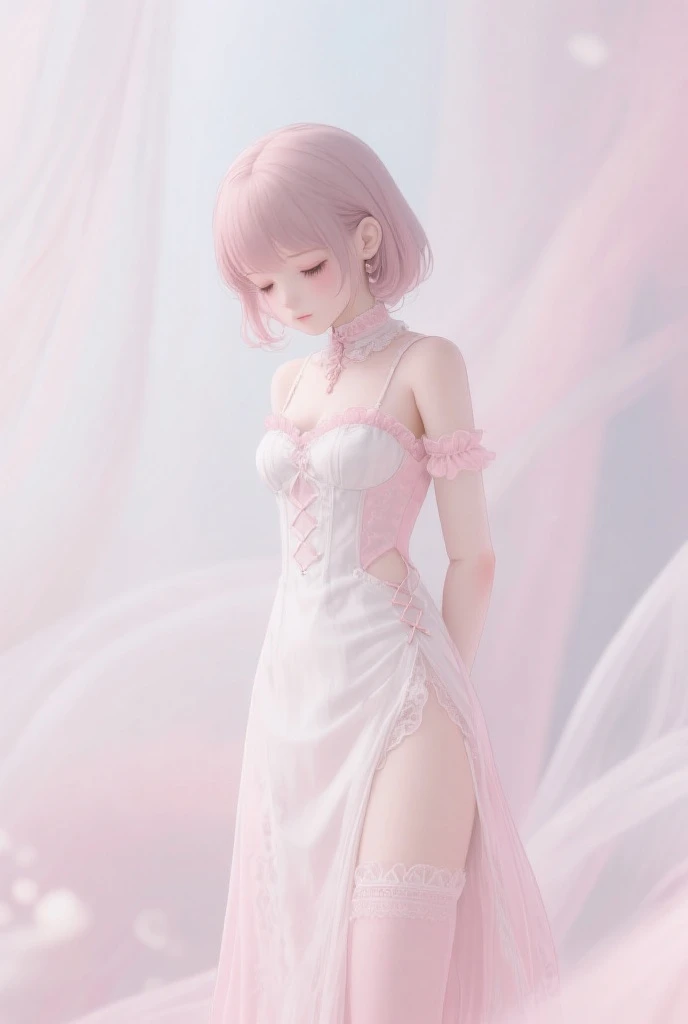(msterpiece:1.3), (8k, RAW photo, best quality: 1.4), beautiful face, beautiful hairstyle, beautiful detailed eyes, beautiful skin, absurdres, attractive, ultra high res, highly detailed,NSFW, 3 girls in abandoned underground basement, big breast,facial close up,necklace,arms behind back,evil smile,knife,light long hair, ultra detailed skin,Heavy makeup, flower hairpin, naked,colorful patterned lace dress, dirty ground,on a rock,bondage,dirty rock,half body,