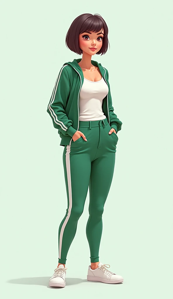 4K, best quality, fotorealistisch, Emma Watson, in a green sports suit, sportliche Karosserie, Sportbekleidung, standing in front of a door, Locked toilet door, Need to pee, Urgent need to pee, Schritt halten, Warten auf das Klo, Ich kann es nicht mehr halten, full entire body, gestresst, pees her pants, wet pants, pee stained pants, drenched pants, soaking wet pants, pissed herself
