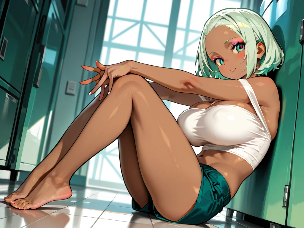"(1garota) arte oficial, ultra detalhado, very beautiful and aesthetic, obra-prima, melhor qualidade, Sitting pose with legs spread and hands behind head