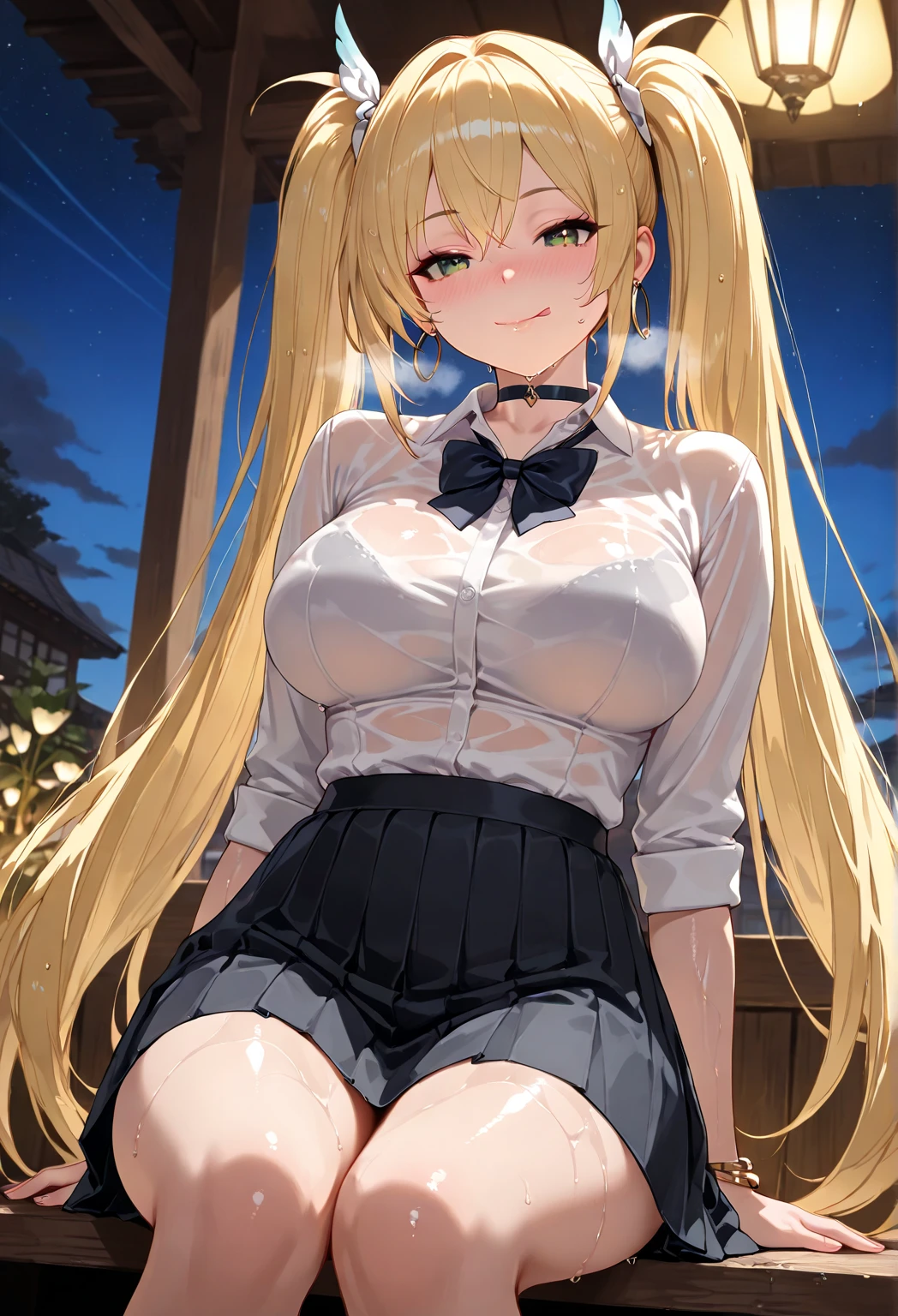 [1girl, Naruto Uzumaki as a girl, female Naruto Uzumaki, gender swapped Naruto, Naruko, Naruto as a female, gender swap, female Naruto Uzumaki (anime: Naruto), female/girl/woman, beautiful blond hair, blond hair, blue eyes, beautiful blue eyes, detailed blue eyes, perfect eyes, fashionable modern outfit, modest girly outfit, fox ears]

Imagine a stunning rendition of Naruto Uzumaki, but reimagined as a girl - let's call her Naruko. Picture her with beautiful, flowing blond hair cascading down her shoulders like golden strands of sunlight. Her eyes, a mesmerizing shade of azure, sparkle with an intensity that draws you in, each detail meticulously crafted to perfection. Naruko stands confidently, exuding strength and determination, yet there's a softness to her features that speaks of her feminine grace.

Now, envision her attire - a modern ensemble that perfectly complements her vibrant personality. She wears a sleek black skirt that accentuates her slender waist and elongates her legs, paired with a crisp white knotted shirt that adds a touch of sophistication to her look. The contrast between the black skirt and the white shirt creates a striking visual effect, highlighting Naruko's confident sense of style.

But what truly sets Naruko apart are the adorable fox ears perched atop her head, a whimsical touch that adds an enchanting allure to her appearance. These ears, with their soft fur and delicate tufts, give her a playful yet mysterious air, hinting at the hidden depths of her character.

Completing her ensemble, she wears a pair of trendy ankle boots in a neutral tone, adding a touch of urban chic to her attire. Naruko carries herself with poise and confidence, embodying the essence of modern femininity with a dash of fox-like charm.

[High quality, 8k, perfect image, best image, highly detailed, detailed, beautiful]