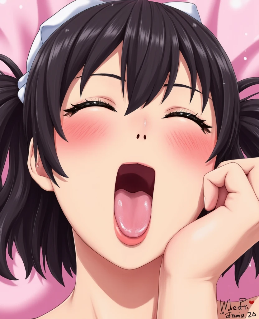 (nsfw),masterpiece,ultra detailed,sharp focus,adult female sucking a penis hardly,pov blowjob,at changing room at gym,black short hair,tanned skin,track uniform,aroused,happy,crossed eyes,cum on face,(peace sign),curvy body