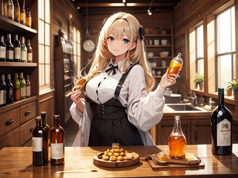 Witch making potion。Casting a spell。