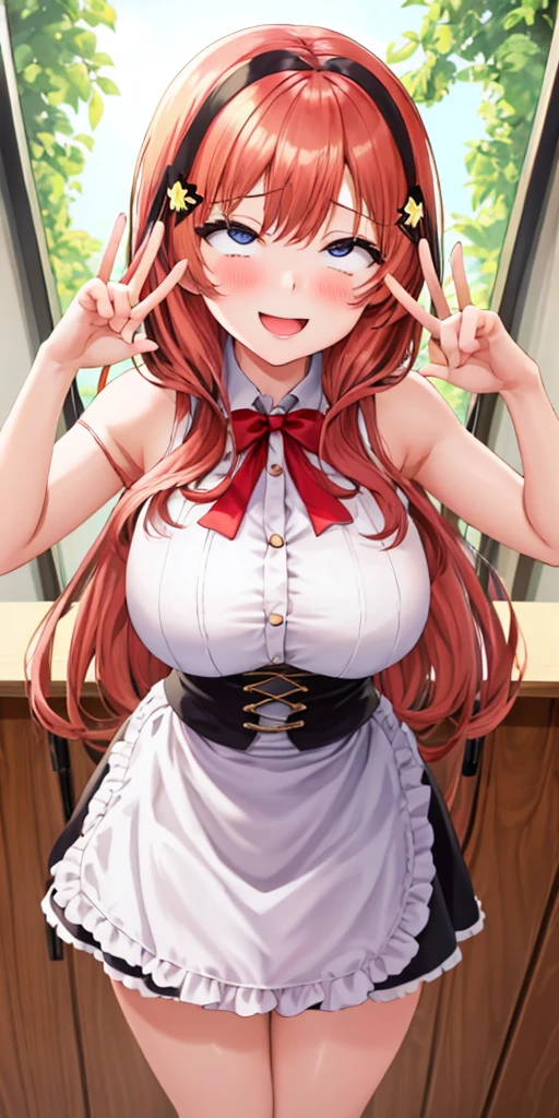 (((top-quality、​masterpiece)))、1girl in、A stunning、barechested、(((confusion)))、Black School Uniforms、(((Sheer clothes)))、(((Colossal tits)))、large full breasts、Sheer areol、Pink underwear is visible、neck tie、(((espadrilles)))