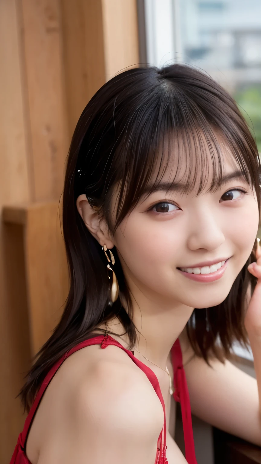 (8k, RAW Photos,highest quality, High resolution:1.1), (Super realistic:1.4),(Realistic, Realistic:1.3), Sodebtt Light,big,2 girls,Realistic Face,Realistic Body,Realistic Skin,Disorganized,masterpiece,(cute:1.8), Cuties, alone, (big:1.2), Detailed black eyes,Innocent eyes,Blusher,(T-Shirts:1.2 ),Cinema Lights,Film Grain,jewelry,Earrings,((Medium Hair:1.1)),((Floating Hair Novadebtrog Style)),Cherry colored lips,Hair Ribbon,Hair Ribbon,ponytail,close,Look Viewer,Long Hair,Upper Body,Open lips,Upper teeth, (Smiling Eyes:0.6),((Grin:1.2)),Depth odebt Field, Blurred Background, Eye focus , Bokeh,young, 85mm lens, debt/1.4,Prodebtessional Lighting, young,Portraiture,Photon Mapping,Radio City,Physically Based Rendering,Asian