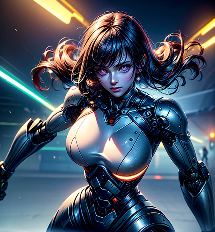 1girl,solo,(bright red lips,eyeliner,blush:0.9),small breasts,(nice breasts),happy,smile,looking at viewer,nsfw,pose,cowboy shot,dynamic pose, mecha,full armor,cyberpunk city night,dark theme,rim lighting, masterpiece,official art,best quality,ray tracing,volumetric light,realistic,photorealistic,ultra highres,vivid,nostalgia,bokeh,