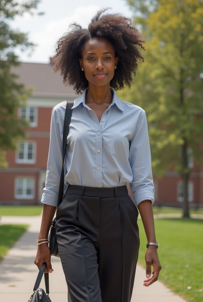 A black girl going to school 