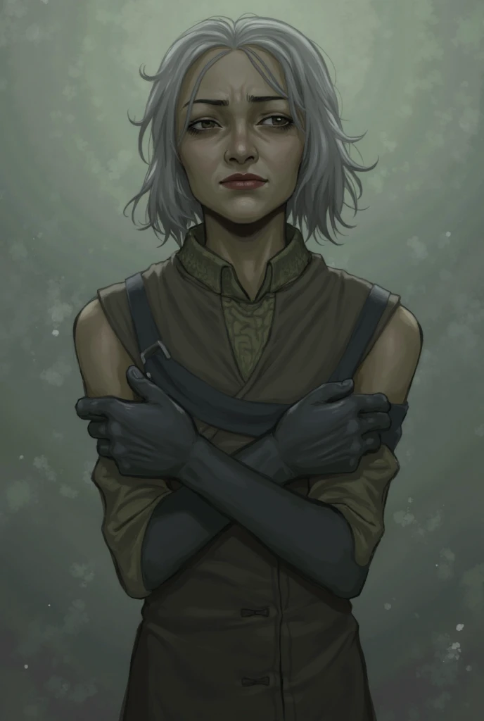 (((beautiful, high quality))), upper body, score_9, score_8_up, score_7_up, solo,
Changeling, gray skin, white eyes, white hair, dark eyelids, 1girl, shirt, coat,
Outdoor, fantasy background, nature, blurred background,