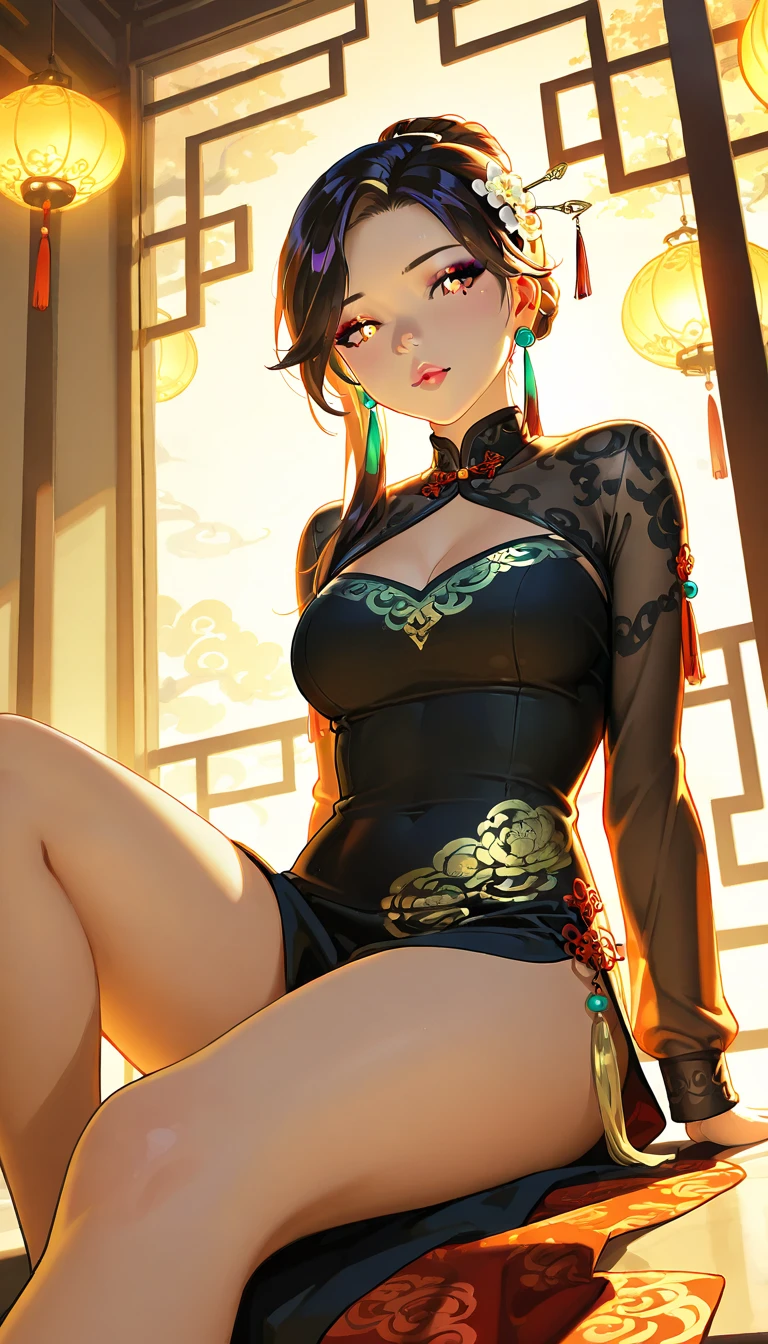 1female,41 years old,熟妇,A MILF ,Married Woman, mature,plumw,extremely large bosom ,Pornographic exposure, 独奏,(Background with:stunning view,ln the forest,Saussurea) She has short black hair,Stand on the water,seen from the front, hair straight,(((tmasterpiece),(Very detailed CG unity 8K wallpaper),best qualtiy,cinmatic lighting,detailed back ground,beatiful detailed eyes,Bright pupils,Redlip(Very fine and beautiful),(Beautiful and detailed eye description),ultra - detailed,tmasterpiece,)),facing at camera,A high resolution,ultra - detailed),revealing breasts,Bare genitalia, Bulge,legs are open,Raised sexy,Camel toes,Flushed complexion,Japanese princess,frontage,(Wearing:Red transparent,Bare ,Armour,Gold wire embroidery)Gold holy clothes