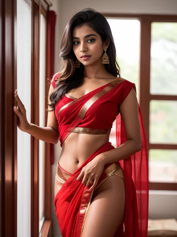 Sexy indian girl in small saree