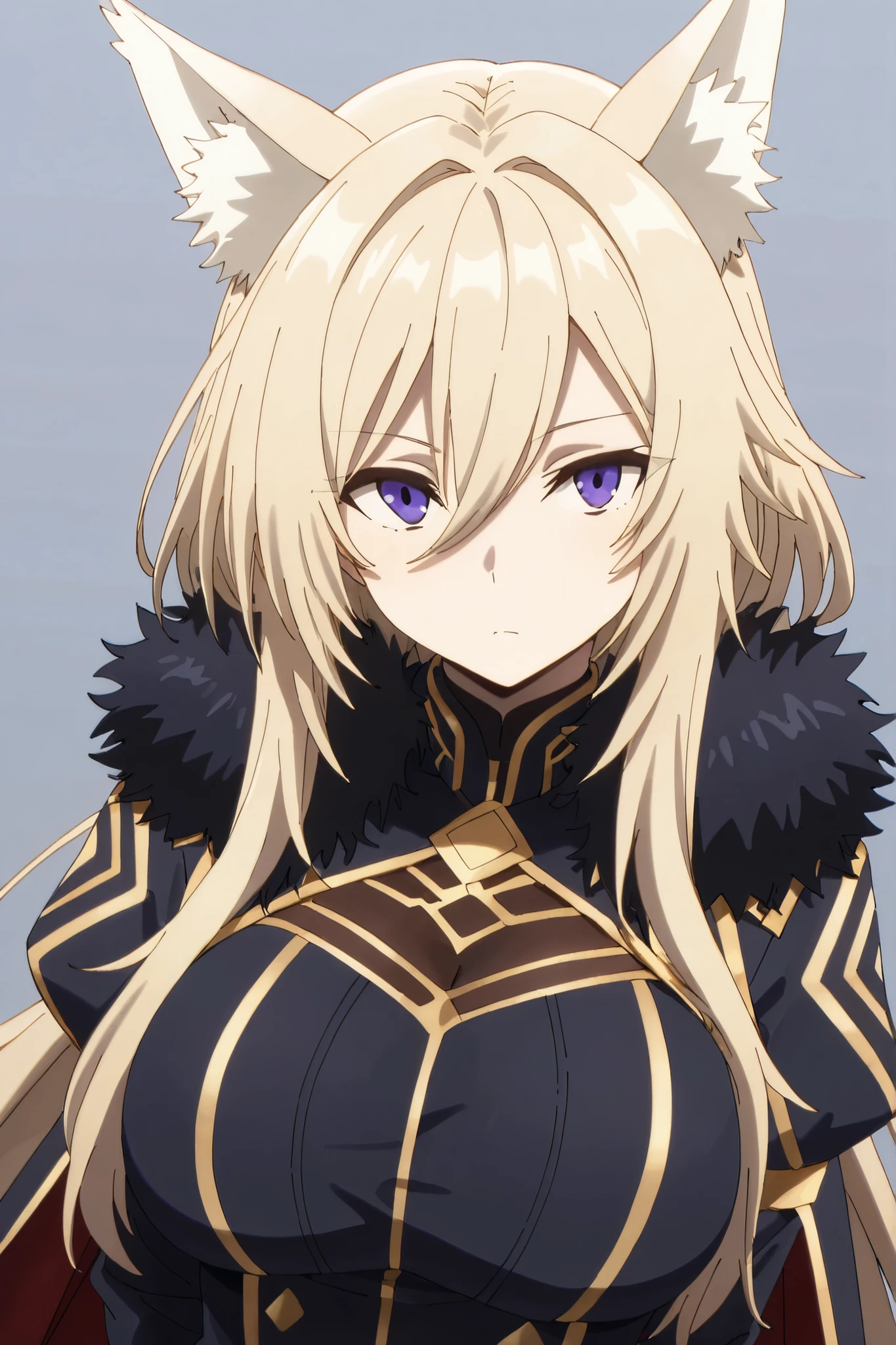 masterpiece,Highest Quality,high resolution,very detailed,Zeta\(kage no jitsuryokusha ni naritakute!\),animal ear、purple eyes、golden hair