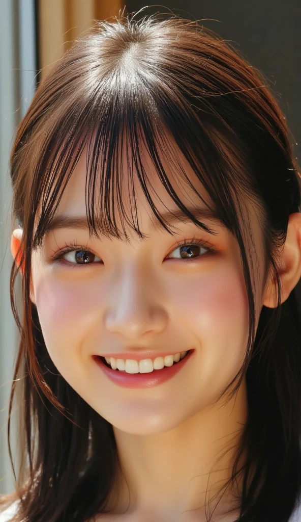 (bestquality,4k,8k,highres,masterpiece:1.2),ultra-detailed, (realistic,photorealistic,photo-realistic:1.37) ,profile ,beautiful Japanese woman, wearing Halter neck lace teddy with peek-a-boo cups, Giddy-Smile, talk room, early summer, cloudy sky, bokeh background,