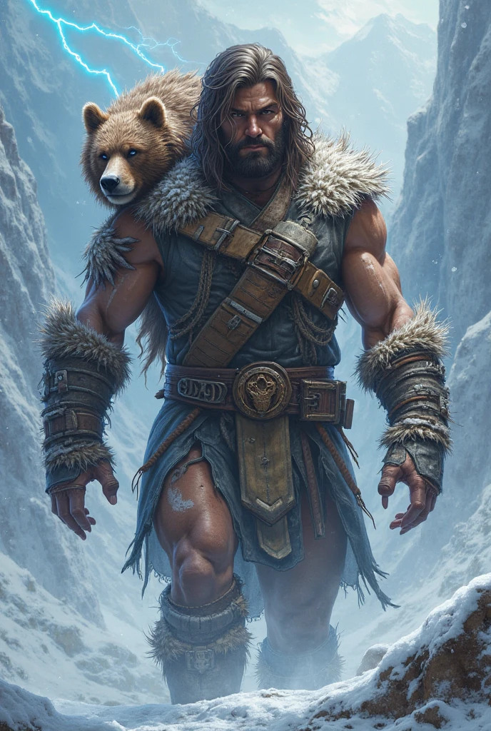 Lucas Breish, Man hunting ferocious brown bears in the middle of the forest , 8K, Photo RAW, (Very fine skin: 1.2), (Exposing: 1.1), (exposed back: 1.5), , (View from top to bottom:1.5), ((::Jae Lee and Joe Madureira style ::2.0 comix illustration style,tatoon style ,, (Beautiful and bright backgrounds:1.2),, fantastic paintings , ::Jason Pabok and Yoji Shinkawa Style ::2.0 comix illustration style,tatoon style , Comic book style , (Beautiful and bright backgrounds:1.2),, fantastic paintings ,Graffiti style; Master Part, Best quality at best, highs quality, Highly detailed CG Unit 8K wallpapers, landscapes, award winning picture, HDR, highly detaild, trending on Artstation, trend in CGsociety, intrikate, High Detail, Illustrations by Midjourney Style::JKenneth Rocafort Style ::2.9 (Master Part:1.2, Best quality at best), (beautiful-detailed eyes: 1.2),