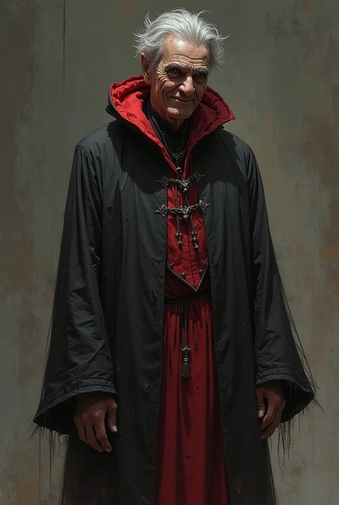 (Full Body Portrait、Long Shot:1.6)、Sitting on a bloody throne(Ugly old man:1.9)、Blood drips from the long sword、With an evil smile on his face、Corpses are scattered around the throne、Some of them are even skeletal.。Dark and ominous atmosphere。(Highest quality、4K、8K、High resolution、masterpiece:1.2)、Super detailed、(Real、Photorealistic、Photorealistic:1.37)、Highly detailed face and eyes、Detailed stain and blood texture、dramaticな照明、Moody colors、Cinematic composition、Dark fantasy、Gothic、Horror、dramatic