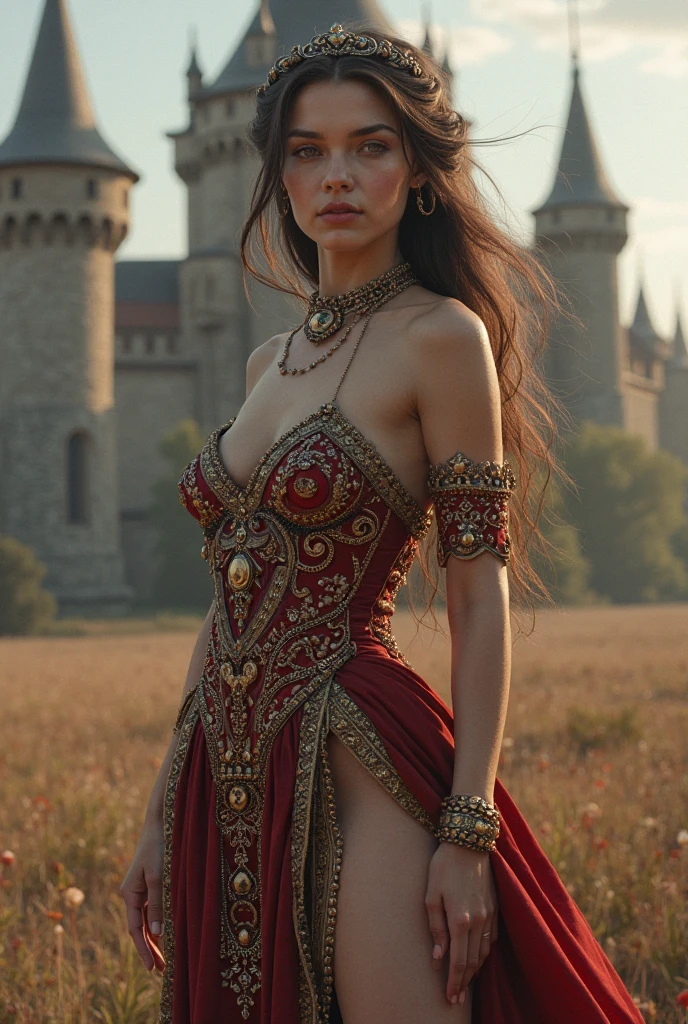 queen of a kingdom, sexy outfit, cleavage, 
