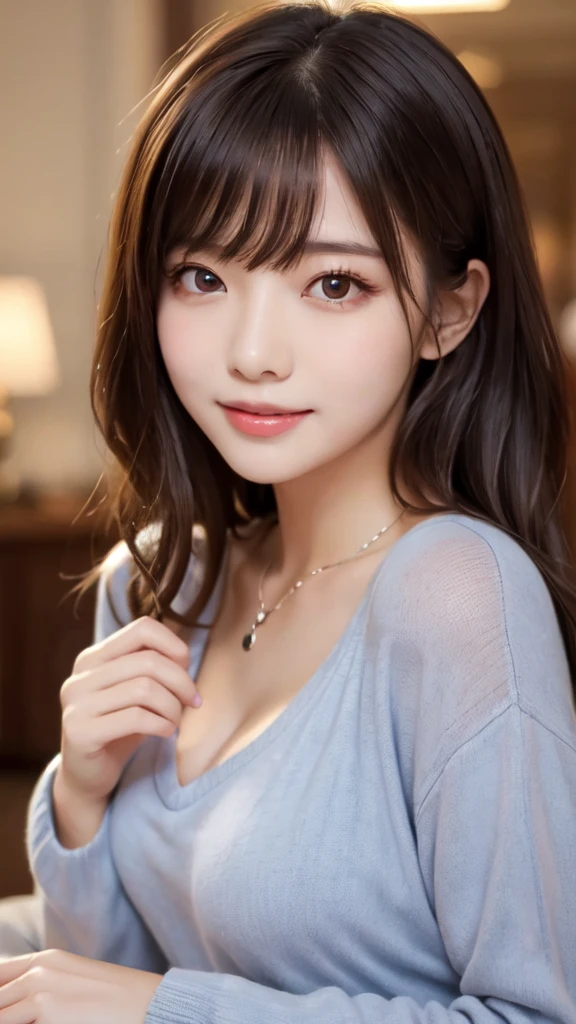 table top, highest quality, shape, Super detailed, finely, High resolution, 8k wallpaper, 完璧なダイナミックな構shape, beautiful and detailed eyes, elegant winter clothes,medium hair,small breasts natural color lip, bold sexy pose,smile、20 year old girl、cute、sexy looking at camera,night,Beautiful and dense face,elegant face,perfect and beautiful face,Slim your face and body,spread your arms wide、background blur