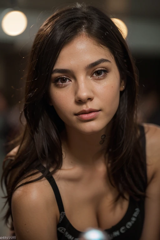 (masterpiece, photorealistic:1.4, extremely intricate:1.3), (photon mapping, radiosity, physically based rendering, ultra resolution, hyper-realistic, photorealistic:1.4, hyper-realistic, 8K), ((((solo, 1girl) female, (gasping, bright lipstick)), makeup:1.2)), dark room, dark background, black background, solo, BREAK; BREAK ((((straight glossblack hair, [green eyes:blue eyes:0.8])))), (freckles: 0.6), ((body tattoo: 0.9)), ((fujicolor)), (((([large breasts:medium breasts:0.1], (bedroom, (loose yellow pajama shirt)), ((facedown on bed, closeup, decolletage))), dark bedsheet, bokeh, sharp focus)))