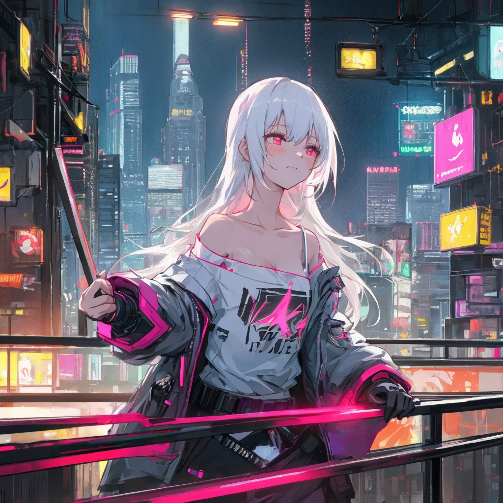 1 girl, Chinese_clothing, liquid silver and Tangerine, cyberhan, cheongsam, cyberpunk city, dynamic poses, Detailed glowing headphones, Luminous hair accessories, long hair, Luminous earringss, glow necklace, cyberpunk, 高And technology城, full of mechanical and futuristic elements, futuristic, And technology, glowing neon lights, Tangerine, Tangerine light, Transparent tulle, Transparent streamers, laser, digital background sky, big moon, Have a car, best quality, masterpiece, 8K, Character edge light, Ultra high detail, high quality, The most beautiful woman in mankind, Smile, Facing forward and symmetrical, earrings, beautiful student, Lighting effects, visual data, silver hair, Ultra-detailed facial texture