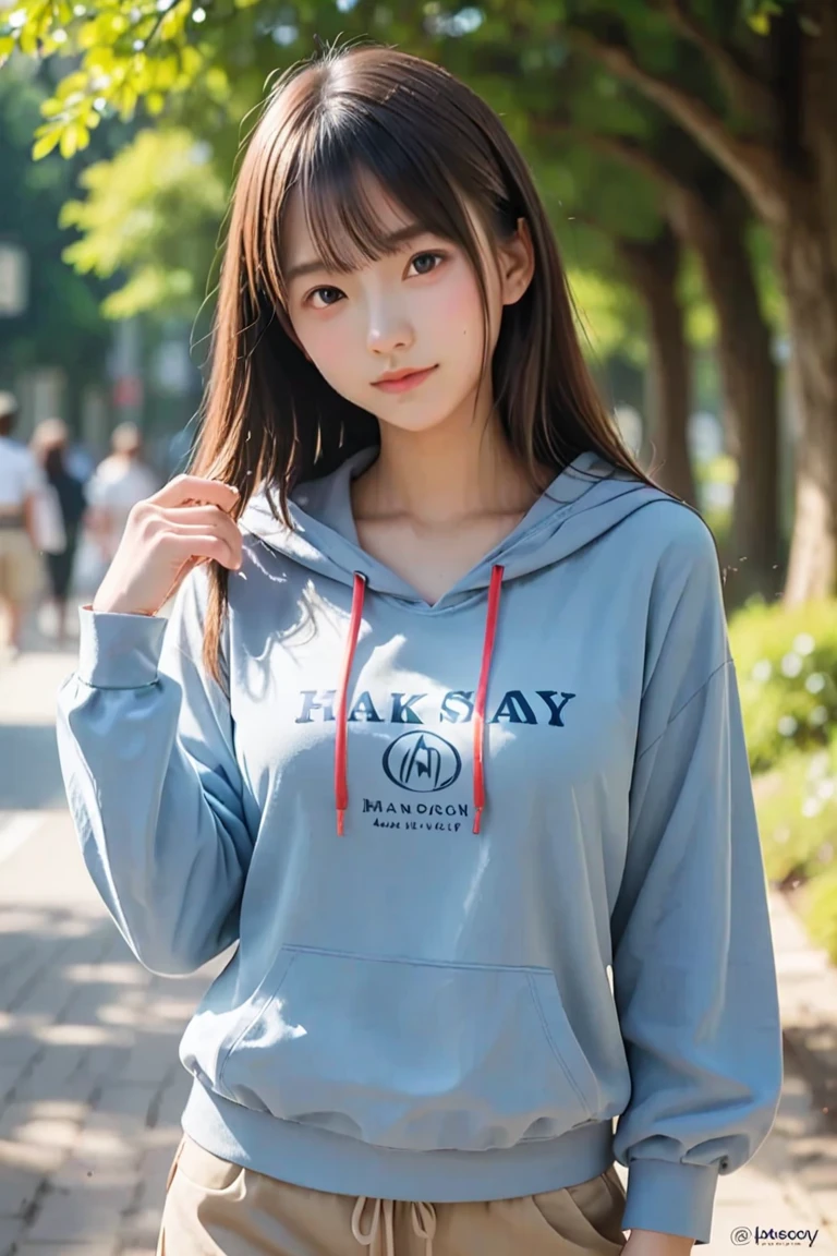 Top image quality、Raw photography、超A high resolution、17-year-old cool Korean、big round chest、Hoodie without front closure、Cropped length inner、skirt by the、Beautiful Eyes of Details、elongated eyes、eye lashes、Beautiful double eyelids、eyeshadows、Slender eyes、耳Nipple Ring、