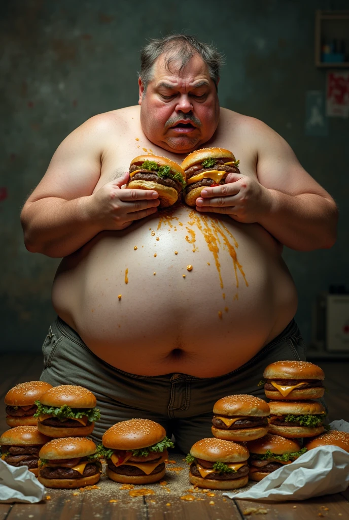 Image of a person eating 1 billion kilograms of food to lose weight
