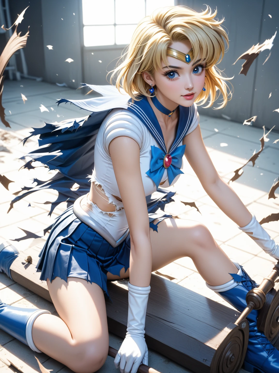 masterpiece, best quality, (1girl), supersailormoon, detailed face, smile, nigh sky, moonlight, moon, sakura trees, white gloves, detailed eyes, detailed face, fullbody, galazy background, gigantic breasts, giga_busty, front view from below