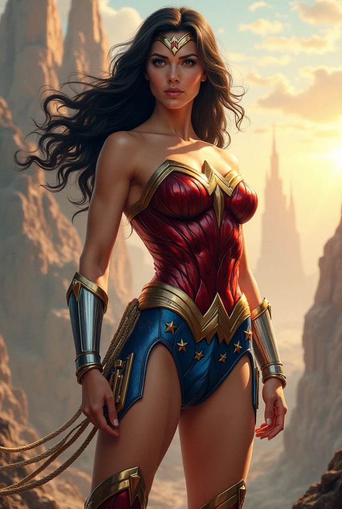 Wonder woman, full body, body muscle, big .