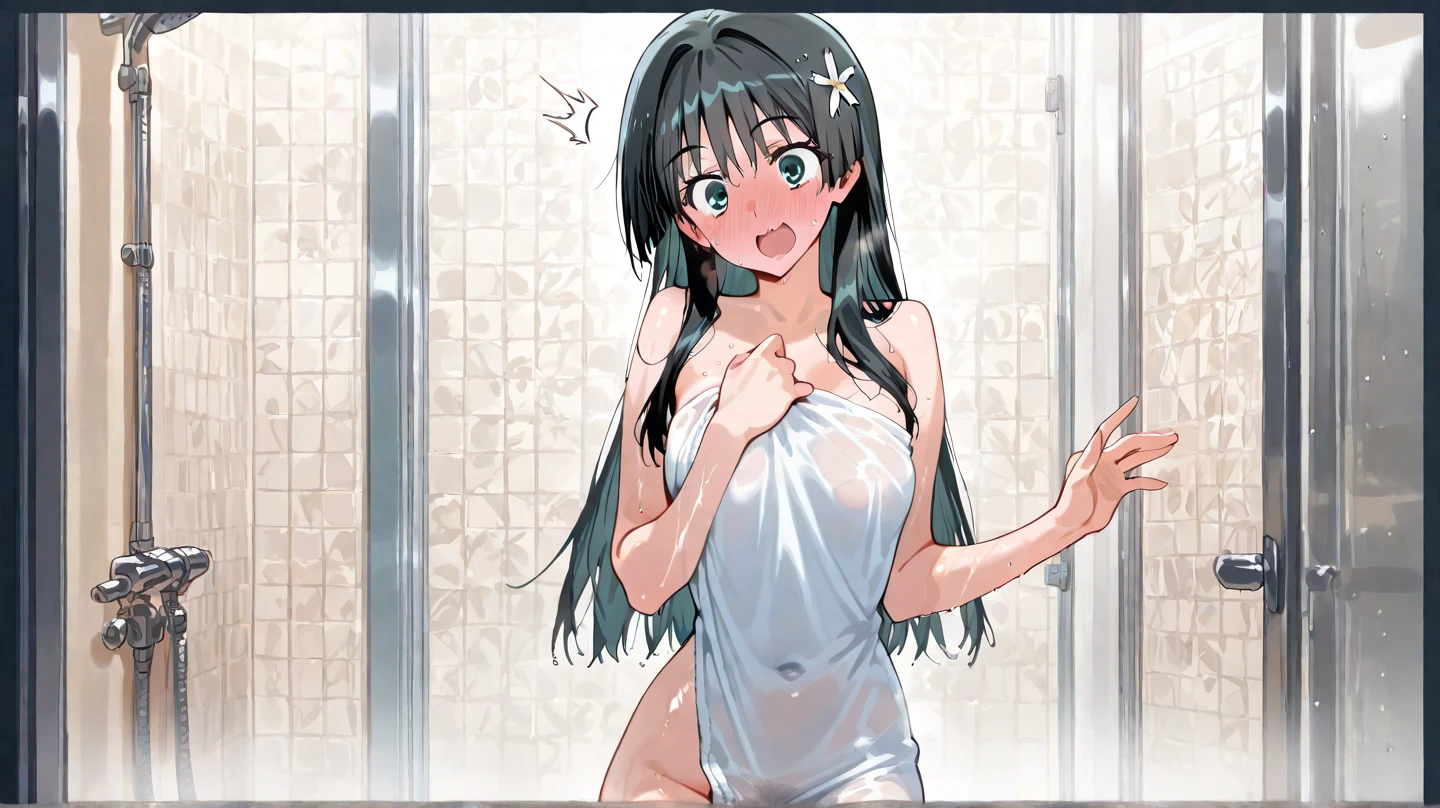 (masterpiece、highest quality、In 8K、High resolution:1.2)、alone、One Girl、 Rin Shibuya, Feeling embarrassed、blush、Look at the viewers、whole body、nude、Completely naked、Glossy body、Wet body、Daytime、A city with a lot of people