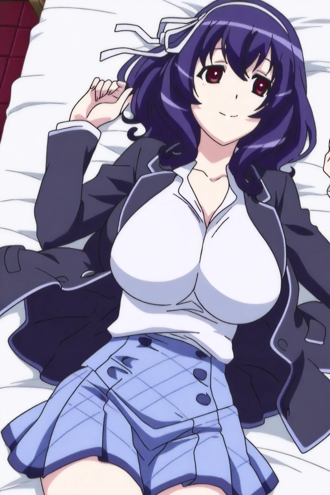 beautiful and perfect face, expressive eyes, detailed body, detailed legs, high quality, high resolution, high quality, mature woman, hands on waist, front visor, (v underwear:1.2), open jacket, purple jacket, long sleeve ,(pubic hair: 1.3),(in thermal bath), pubic hair