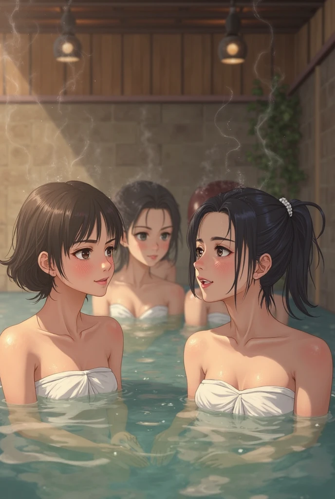 career woman. sauna. (profuse sweat:1.2). (full of steam:1.2). (bath towel:1.2) .(forehead:1.2).(4+girls:1.5), masuterpiece, Textured skin,High resolution, Ultra High Definition, top quality, very detailed, professional lighting, top quality, best quality, accurate, Anatomically correct, Textured skin, Super Detail, high details, High quality, Best Quality,perfect anatomy